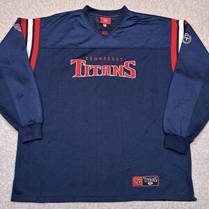 Vintage Tennessee Titans Pullover Sweatshirt Mens 2XL* Blue NFL Apparel‎ V-Neck